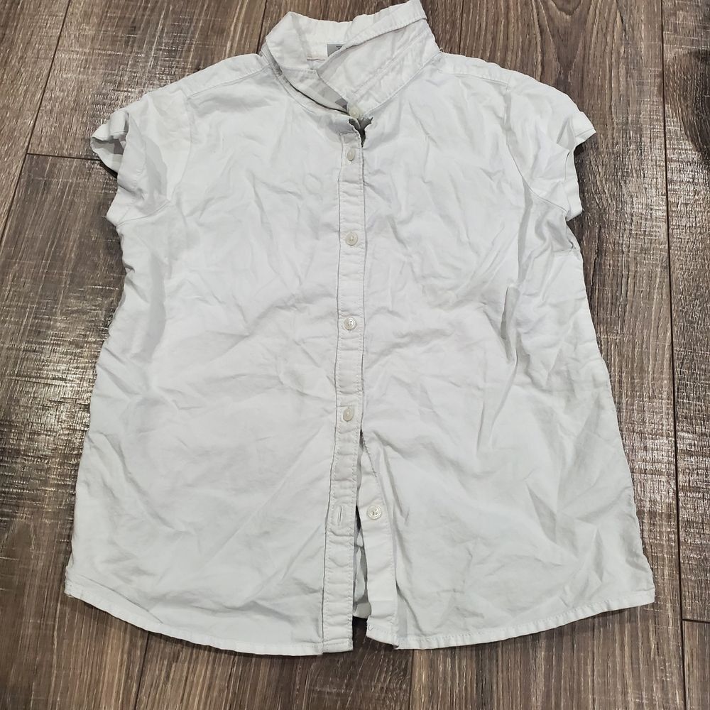 Girls Gymboree Button Down Shirt Size 14 White Kids Button-Down Tee